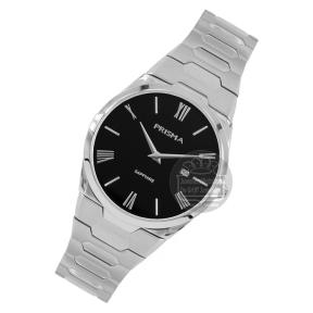 Prisma Herenhorloge P1335 Slimline Stainless Steel zwart