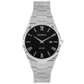 Prisma Herenhorloge P1335 Slimline Stainless Steel zwart