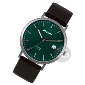 Prisma Herenhorloge P1673 Titanium leer groen