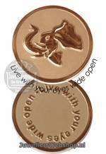 Quoins munt disk QMOZ-03-R Rosekleurig Medium