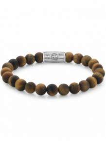 Rebel & Rose armband Mad Tiger Lilly RR-80023-S-M 17,5cm mat bruin