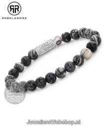 Rebel & Rose Black Wolf Armband Stones Only