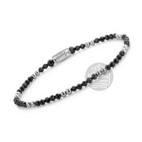 Rebel & Rose Armband RR-30005-S-S Black & Silver Glam Rocks 16,5cm