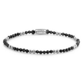 Rebel & Rose Armband RR-30005-S-S Black & Silver Glam Rocks 16,5cm