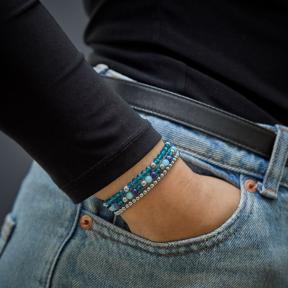 Rebel & Rose Armband RR-40163-S-M Blue Summer Glam Rocks 17,5cm