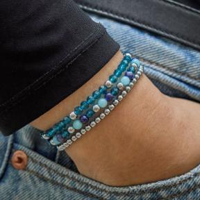 Rebel & Rose Armband RR-40164-S-M Mix Blue Summer Glam Rocks 17,5cm