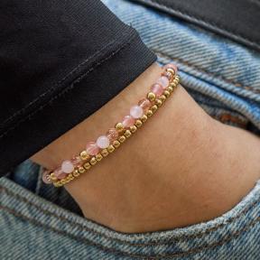 Rebel & Rose Armband RR-40165-G-S Roses And Cherry Glam Rocks 16,5cm