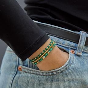 Rebel & Rose Armband RR-40167-G-M Mix Green Morning Glam Rocks 17,5cm