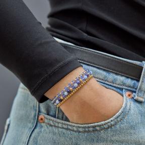 Rebel & Rose Armband RR-40169-G-M Mix Winter Blues Glam Rocks 17,5cm