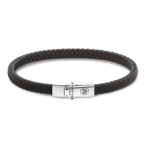 rebel&rose armband Xtra Small Braided leer Bruin RR-L0175-S-L 19cm