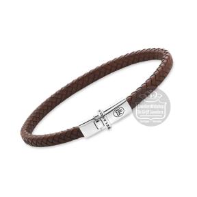rebel&rose armband Xtra Small Braided leer cognac RR-L0176-S-M 17,5