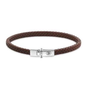 rebel&rose armband Xtra Small Braided leer cognac RR-L0176-S-M 17,5