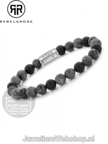 Rebel & Rose armband RR-80069-S-L Grey Rocks 19cm