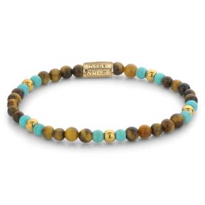 Rebel & Rose Armband RR-40063-G-S Mix Tiger Turquoise 16,5cm