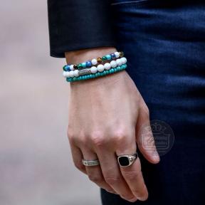 Rebel & Rose armband Round Slices Turqouise RR-40121-S-M 17,5cm