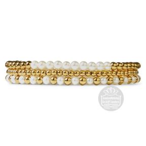 Rebel & Rose Armband RR-40127-G-S Pearl Gem meets Yellow Gold 16,5cm