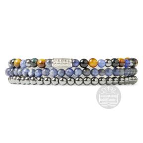 Rebel & Rose Armband RR-40131-S-L Grey Silver Shine 19cm