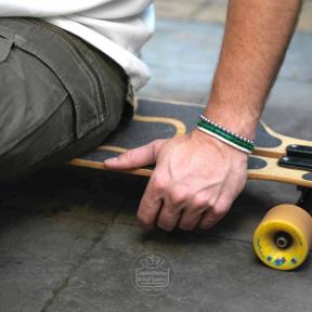 Rebel & Rose armband Slices Malachite Green RR-60093-S-M 17,5cm