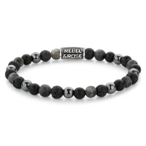 Rebel and Rose Grey Rocks Vintage RR-60127-V-M Armband 6mm 17,5cm