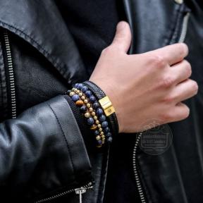 Rebel and Rose RR-80101-G-L Blue Rain Gold Armband 8mm 19cm