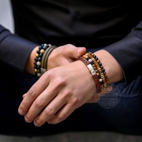 rebel & rose Braided Flat 925 Cognac armband RR-L0157-S-M