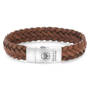rebel & rose braided raw Matt Cognac armband rr-l0158-s-l