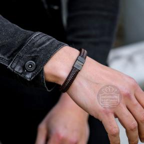 rebel & rose Full Metal Herringbone armband RR-M0023-B-L