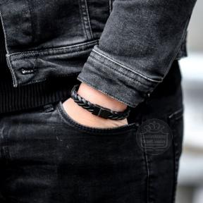 rebel & rose Full Metal Braided armband RR-M0026-B-L