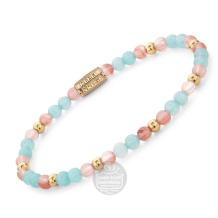 Rebel & Rose Armband RR-40111-G-S Pink Rose & Blue 16,5cm