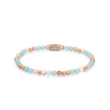 Rebel & Rose Armband RR-40111-G-S Pink Rose & Blue 16,5cm