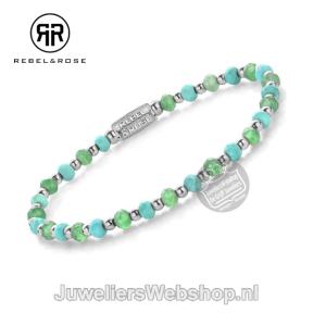 Rebel & Rose Armband RR-40144-S-S Blue Green Adventure 16,5cm