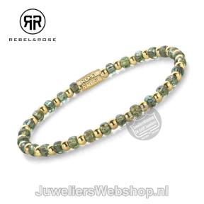 Rebel & Rose Armband RR-40145-G-S Mix Glass Rocks Secret Garden Gold 16,5cm