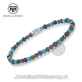 Rebel & Rose Armband Rebel & Rose Armband RR-40148-S-M Blue Nights 17,5cm