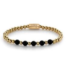 Rebel & Rose Armband RR-60080-G-S Yellow Gold meets Black Madonna 16,5cm
