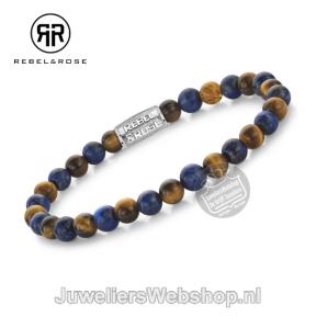 Rebel & Rose Armband Rebel & Rose Armband RR-60133-S-M Mix Tiger Lapis 17,5cm