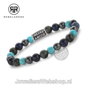 Rebel & Rose Armband Rebel & Rose Armband RR-80108-V-L Blue Nights Vintage 19cm