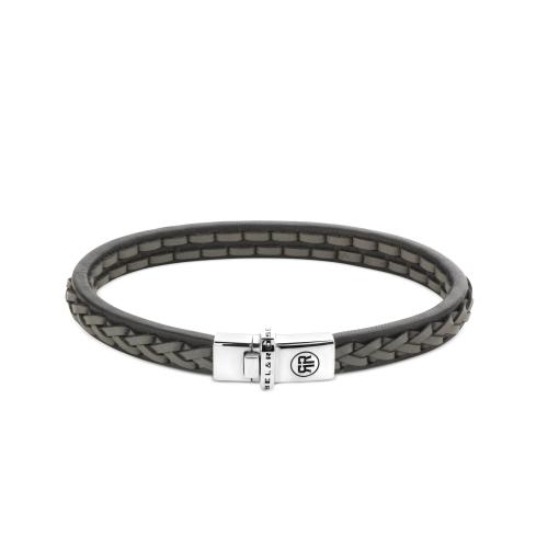 rebel & rose Single Stranded Black Grey armband rr-l0144-s-m