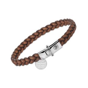 rebel & rose Small braided raw Cognac armband rr-l0171-s-l