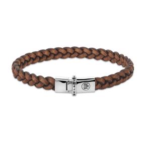 rebel & rose Small braided raw Cognac armband rr-l0171-s-l
