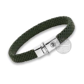 rebel&rose armband woven Green RR-L0180-S-M 17,5