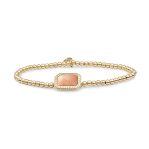 Sparkling Jewels Peach Rhodonite Baguette verguld Armband SB-G-3MM-BAG32