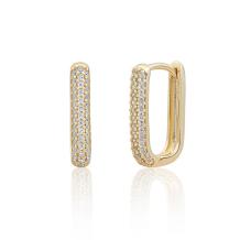 Sparkling Jewels Square Creolen verguld Huggies CZ EAG24