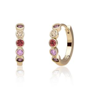 Sparkling Jewels Tube Huggies CZ Creolen verguld EAG35-MULTI02