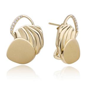 Sparkling Jewels Oorstekers Uneven Geel verguld EAG44