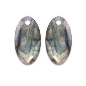 Sparkling Jewels Facet Labradorite Ear Leaf EAGEM18-FCLF-L