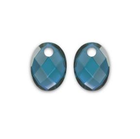 Sparkling Jewels Eardrops Ocean Topaz Quartz Medium Oval EAGEM67-MO