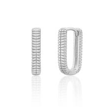 Sparkling Jewels Square Creolen Silver Huggies EAS25