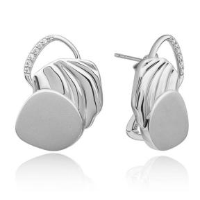 Sparkling Jewels Oorstekers Uneven Zilver EAS44