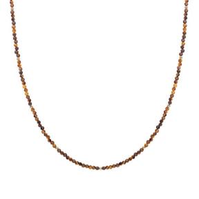 Sparkling Jewels Beaded Necklace 2mm Tiger Eye NLK04G-G09 42cm+2cm