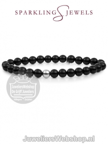 sparkling jewels armband onyx saturn large 6mm sb-gem07-add-6mm